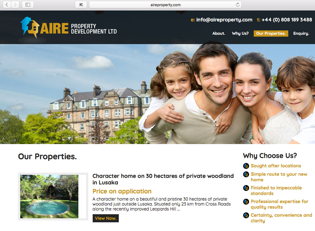 Property Development website homepage